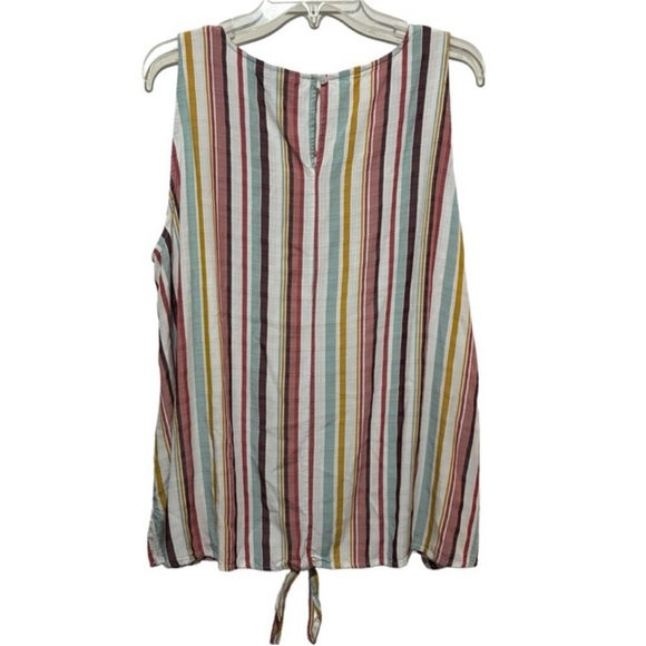 Lane Bryant Blouse Sleeveles Striped Front Tie Knot Keyhole Back Women’s Size 18 - Picture 6 of 12